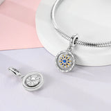925 Sterling Silver Star Compass Charm for Bracelets Fine Jewelry Women Pendant