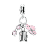 925 Sterling Silver Summer Travel Charm for Bracelets Fine Jewelry Women Pendant