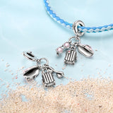 925 Sterling Silver Summer Travel Charm for Bracelets Fine Jewelry Women Pendant