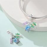 925 Sterling Silver Summer Travels Charm for Bracelets Fine Jewelry Women Pendant