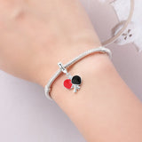 925 Sterling Silver Table Tennis Charm for Bracelets Fine Jewelry Women Pendant