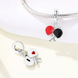925 Sterling Silver Table Tennis Charm for Bracelets Fine Jewelry Women Pendant