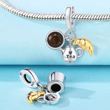 925 Sterling Silver Tea Time Charm for Bracelets Fine Jewelry Women Pendant