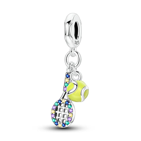 925 Sterling Silver Tennis Charm for Bracelets Fine Jewelry Women Pendant