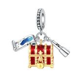 925 Sterling Silver Treasure Chest Charm for Bracelets Fine Jewelry Women Pendant