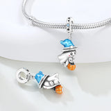 925 Sterling Silver Trick-or-Treat Ghost Charm for Bracelets Fine Jewelry Women Pendant