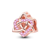 925 Sterling Silver Trinty Knot and Heart Charm for Bracelets Fine Jewelry Women