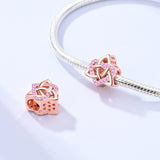 925 Sterling Silver Trinty Knot and Heart Charm for Bracelets Fine Jewelry Women