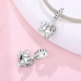 925 Sterling Silver Turtle Mom and Baby Charm for Bracelets Fine Jewelry Women Pendant