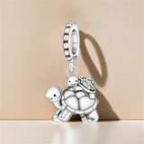 925 Sterling Silver Turtle Mom and Baby Charm for Bracelets Fine Jewelry Women Pendant