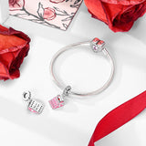 925 Sterling Silver Typewiter and Love Letter Charm for Bracelets Fine Jewelry