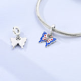 925 Sterling Silver USA Butterfly Charm for Bracelets Fine Jewelry Women Pendant