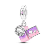 925 Sterling Silver Video Camera Charm for Bracelets Fine Jewelry Women Pendant