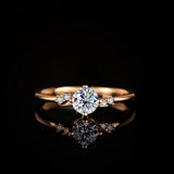 925 Sterling Silver White 0.5CT Moissanite Princess Ring Princess Fine Jewelry Women Engagement