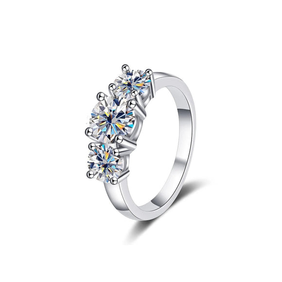 925 Sterling Silver White Moissanite Ring for Women Fine Jewelry Engagement