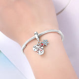 925 Sterling Silver Winter Fun Snowman Charm for Bracelets Fine Jewelry Women Pendant