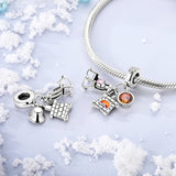 925 Sterling Silver Winter Snuggle Charm for Bracelets Fine Jewelry Women Pendant