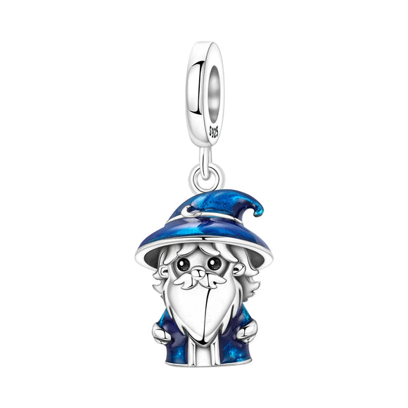925 Sterling Silver Wizard Charm for Bracelets Fine Jewelry Women Pendant