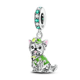 925 Sterling Silver Yorkie Charm for Bracelets Fine Jewelry Women Pendant