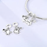 925 Sterling Silver You and Me Puzzle Charm for Bracelets Fine Jewelry Women Pendant