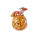 925 Sterling Sliver Orange Fox Charm for Bracelets Fine Jewelry Women