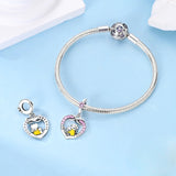 925 Sterling Silver Kitty Cat Love Charm for Bracelets Fine Jewelry Women Pendant