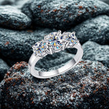 925 Sterling Silver White Moissanite Ring for Women Fine Jewelry Engagement