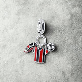 925 Sterling Silver Soccer Charm for Bracelets Fine Jewelry Women Pendant