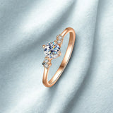 925 Sterling Silver White 0.5CT Moissanite Princess Ring Princess Fine Jewelry Women Engagement