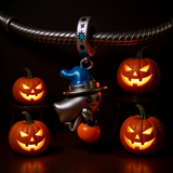 925 Sterling Silver Trick-or-Treat Ghost Charm for Bracelets Fine Jewelry Women Pendant