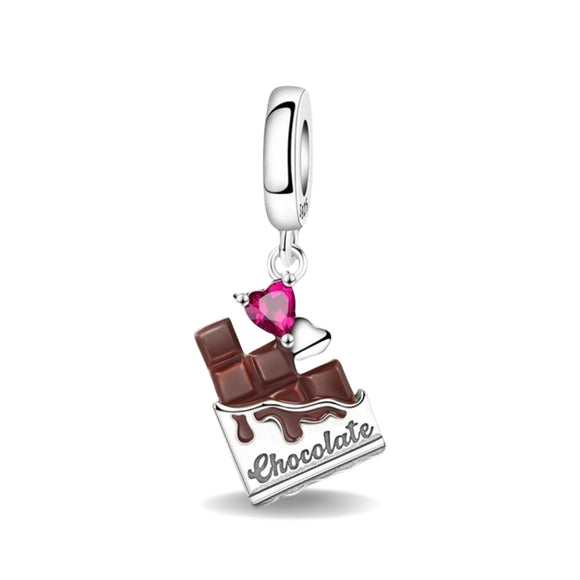 925 Sterling Silver Chocolate Heart Charm
