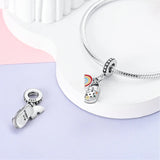 925 Sterling Silver Sandal and Rainbow Charm for Bracelets Fine Jewelry Women