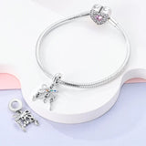 925 Sterling Silver Hairdresser Charm for Bracelets Fine Jewelry Women Pendant