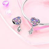 925 Sterling Silver Heart Balloon Charm for Bracelets Fine Jewelry Women Pendant