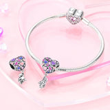 925 Sterling Silver Heart Balloon Charm for Bracelets Fine Jewelry Women Pendant