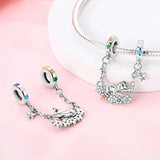 925 Sterling Silver Happy Dog Charm for Bracelets Fine Jewelry Women Pendant
