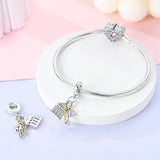925 Sterling Silver Roman Temple Charm for Bracelets Fine Jewelry Women Pendant