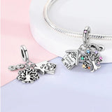 925 Sterling Silver Forever Family Charm for Bracelets Fine Jewelry Women Pendant