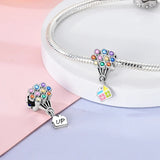 925 Sterling Silver Balloons and House Charm for Bracelets Fine Jewelry Women Pendant