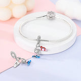 925 Sterling Silver Yoga Charm for Bracelets Fine Jewelry Women Pendant