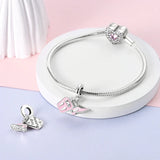 925 Sterling Silver Running Charm for Bracelets Fine Jewelry Women Pendant