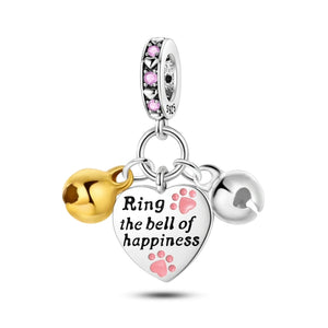 925 Sterling Silver Bell of Happiness Charm for Bracelets Fine Jewelry Women Pendant