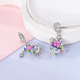 925 Sterling Silver Ice Cream Cup Charm for Bracelets Fine Jewelry Women Pendant