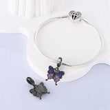 925 Sterling Silver Gothic Butterfly Charm for Bracelets Fine Jewelry Women Pendant