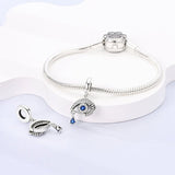 925 Sterling Silver Eye with Teardrop Charm for Bracelets Fine Jewelry Women Pendant