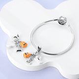 925 Sterling Silver Spooky Halloween Charm for Bracelets Jewelry Pendant