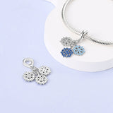 925 Sterling Silver Snowflakes Charm for Bracelets Fine Jewelry Women Pendant