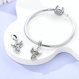 925 Sterling Silver Angel Charm for Bracelets Fine Jewelry Women Pendant