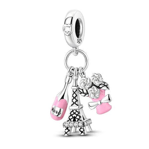 925 Sterling Silver Paris France Charm for Bracelets Fine Jewelry Women Pendant