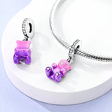 925 Sterling Silver Gummy Bear Charm for Bracelets Fine Jewelry Women Pendant